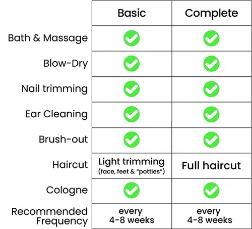 dog grooming packages
